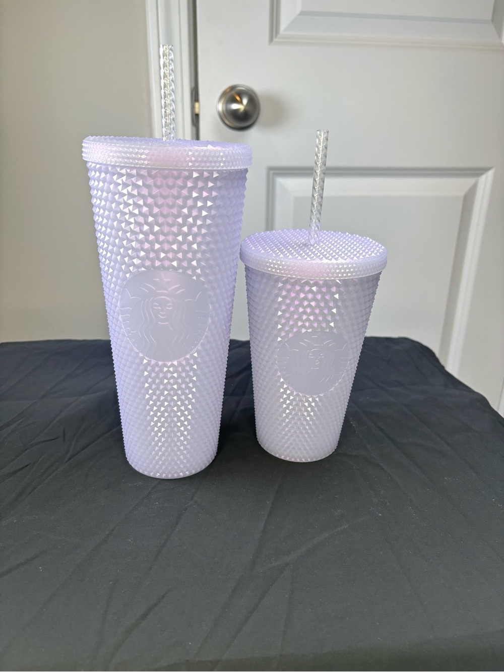 Starbucks‎ 2021 Icy White Lilac Studded Venti & Grande Tumbler Set NWT Rare
